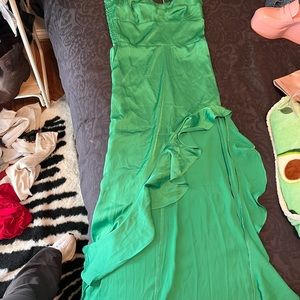 Size small green strapless dress
